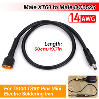 XT60 Male Bullet Connector to Male DC5525 Power Adapter Cable Cord For TS100 TS101 Pine Electric Soldering Iron Battery Charging