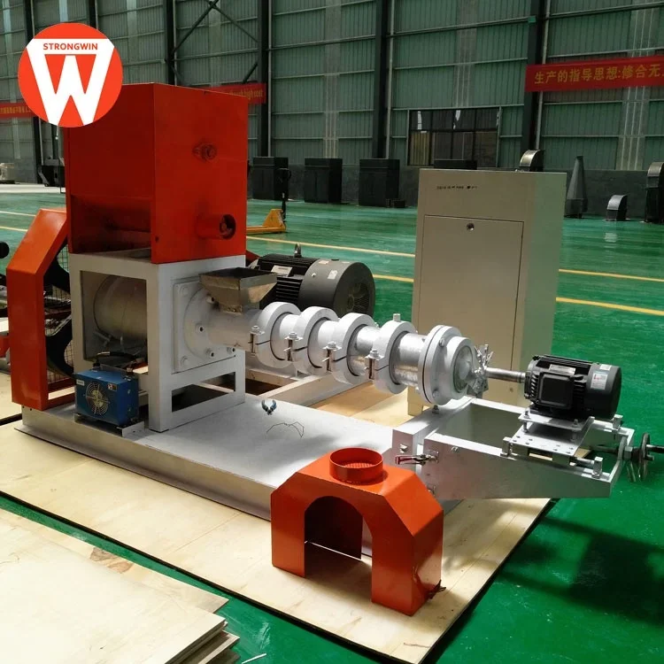 screw extruder for animal feed floating fish feed pellet extrusion machine