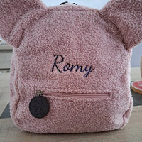 Free Shipping Bear Ear Baby Backpacks Embroidered Name Kid's Kindergarten Book Bags Personalized Outdoor Plush Snack Backpacks