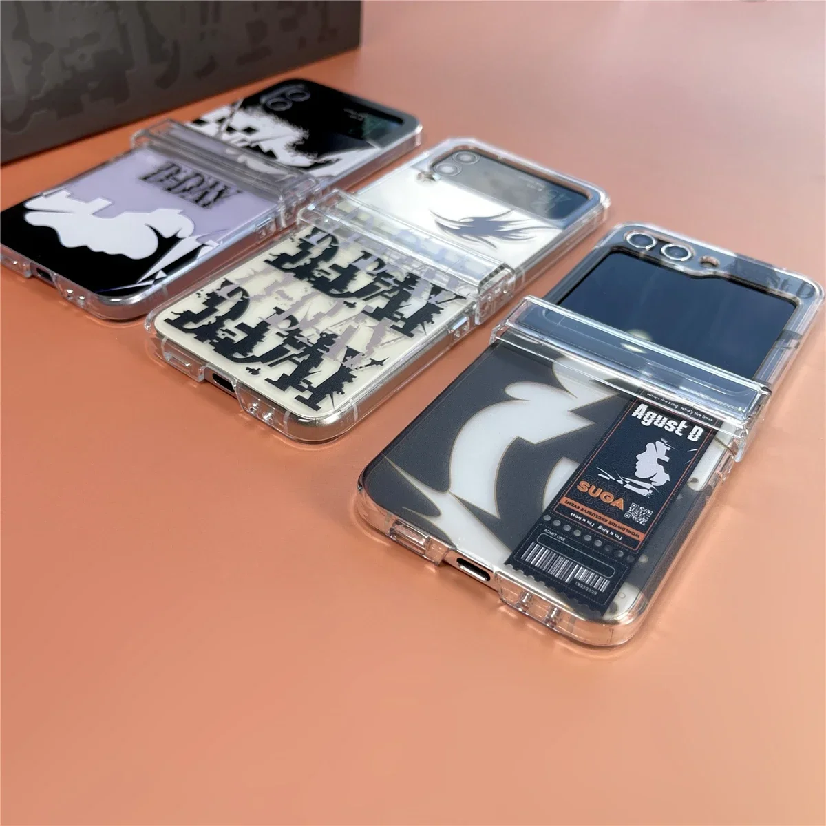 SUGA AgustD D-DAY Threeebase funda de teléfono para Samsung Galaxy Zflip6 Zflip5 Zflip3 Zflip4 funda rígida antigolpes a prueba de caídas