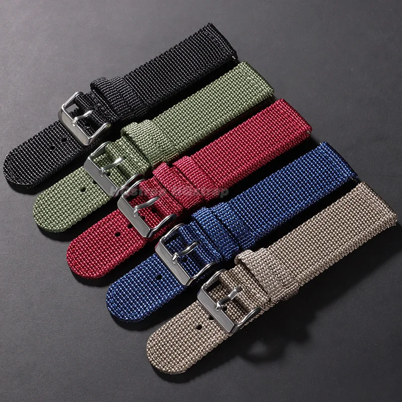 Cinturino in tela di nylon da 18mm 20mm 22mm 24mm per Samsung Galaxy Watch 5 4 3 per cinturino Seiko cinturino sportivo morbido a sgancio rapido