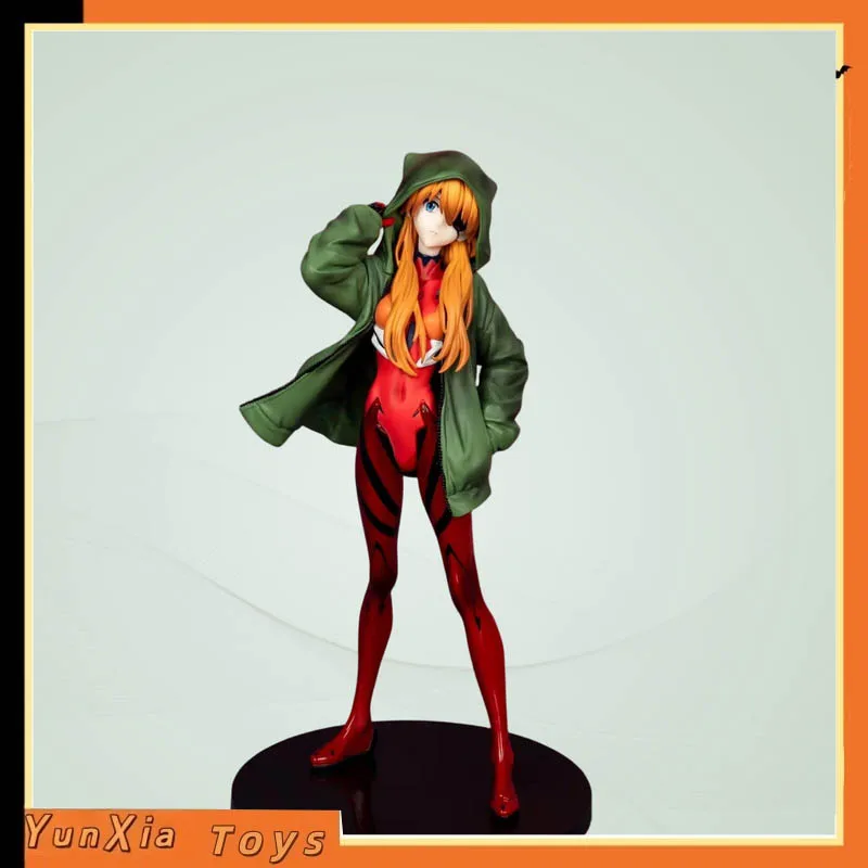 

EVA Neon Genesis Evangelion Anime Figure Ornament • Asuka Langley Soryu Combat Suit with Hooded Jacket Anime Figure Model