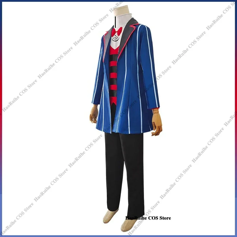 Helluva Boss Blitzo Cosplay Costume Top Coat Pants Hat Bow Tie Sets Anime Cosplay Halloween Carnival Party Men Uniform Outfits