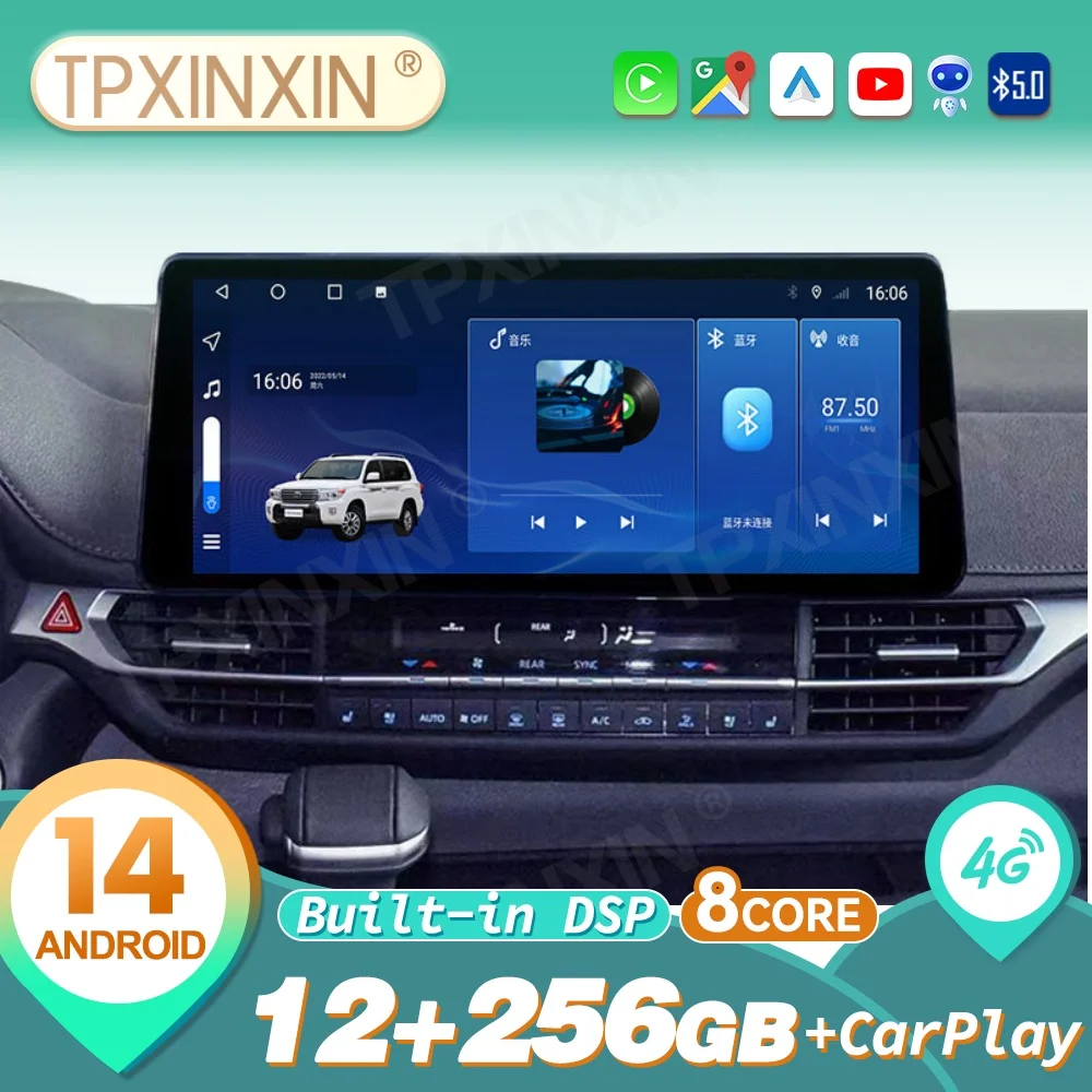 

12.3" Car Screen Android Auto For Toyota Sienna 2021 Car Radio Stereo Central Multimedia Video GPS Navigation Wireless Carplay