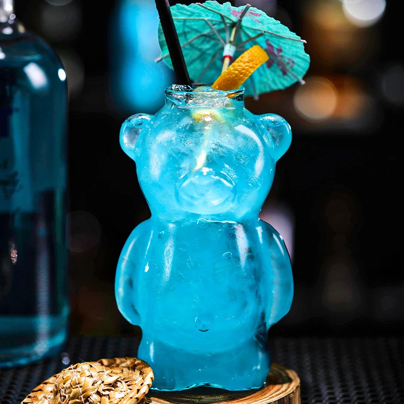 

Transparent Juice Cup Personalized Glass Water Cups Bar Party Accessories Bear Shaped Glass Cup Creative Cocktail Glasses Cups