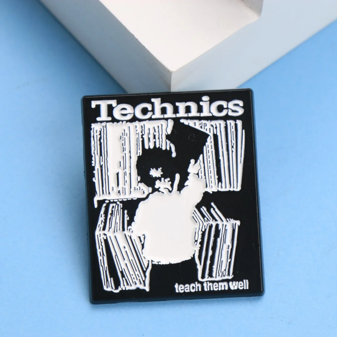 Technics 'Teach Them Well' Enamel Pin - Cartoon Punk Lapel Badge for Backpack Clothing DIY Gift
