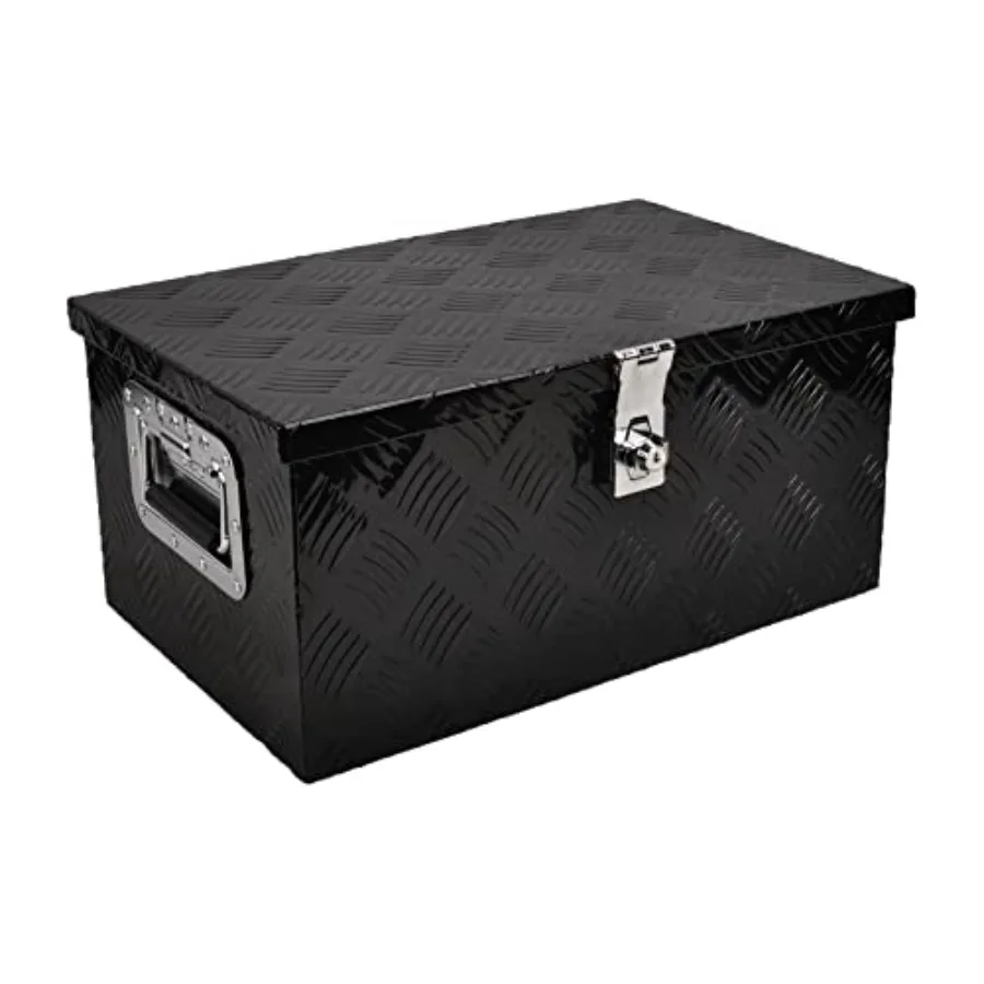 

20-дюймовый алюминиевый ящик для инструментов для грузовика с боковой ручкой, замком и 2 ключами, 20x12x9.5 дюймов, черный