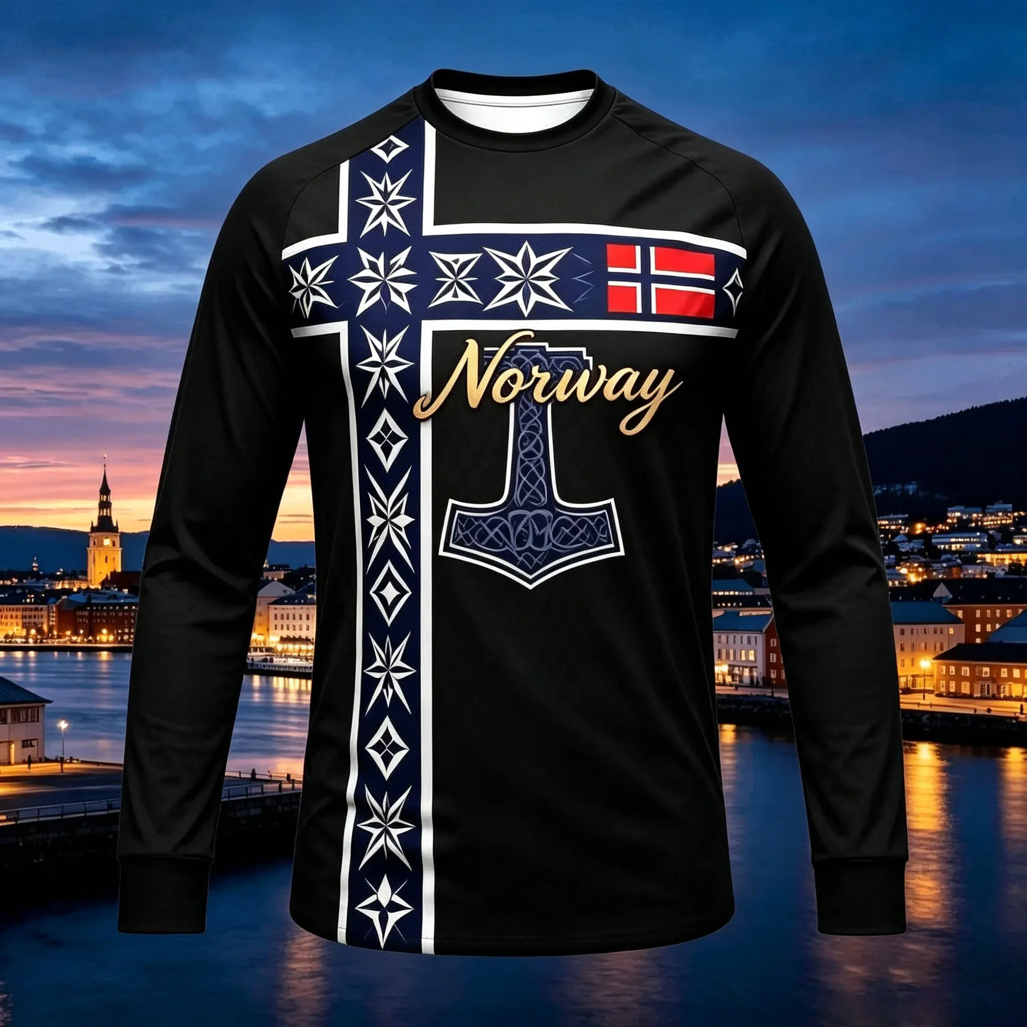 Maillot de football à manches longues Norvège 2026 en polyester respirant à séchage rapide