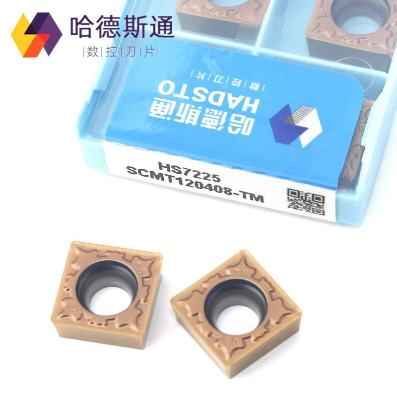 Hadsto 100% Original Scmt 120404 -Tm Scmt 120408 -Mt Scmt 120412 -Mt Hs7125 Hs7225 Lathe Carbide Tool Inner Hole Punching Cnc Blade Processing Stainless Steel