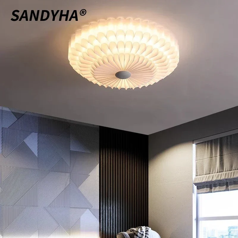 

SANDYHA современный скандинавский кремовый светодиодный круглый подвесной светильник художественный декор стильное освещение для спальни гостиной столовой