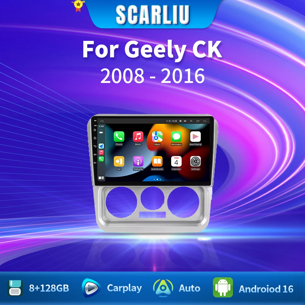 

Android Multimedia For Geely CK 2008 - 2016 Car Stereo CPU Radio QLED Player Navigation Carplay Auto HDR Cam WIFI Screen 4G BT