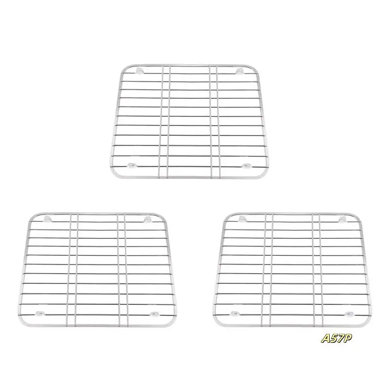 

3X Stainless Steel Sink Drainer Rack Multifunctional Fruit Vegetable Dish Drying Rack Kitchen Sink Protector Grid