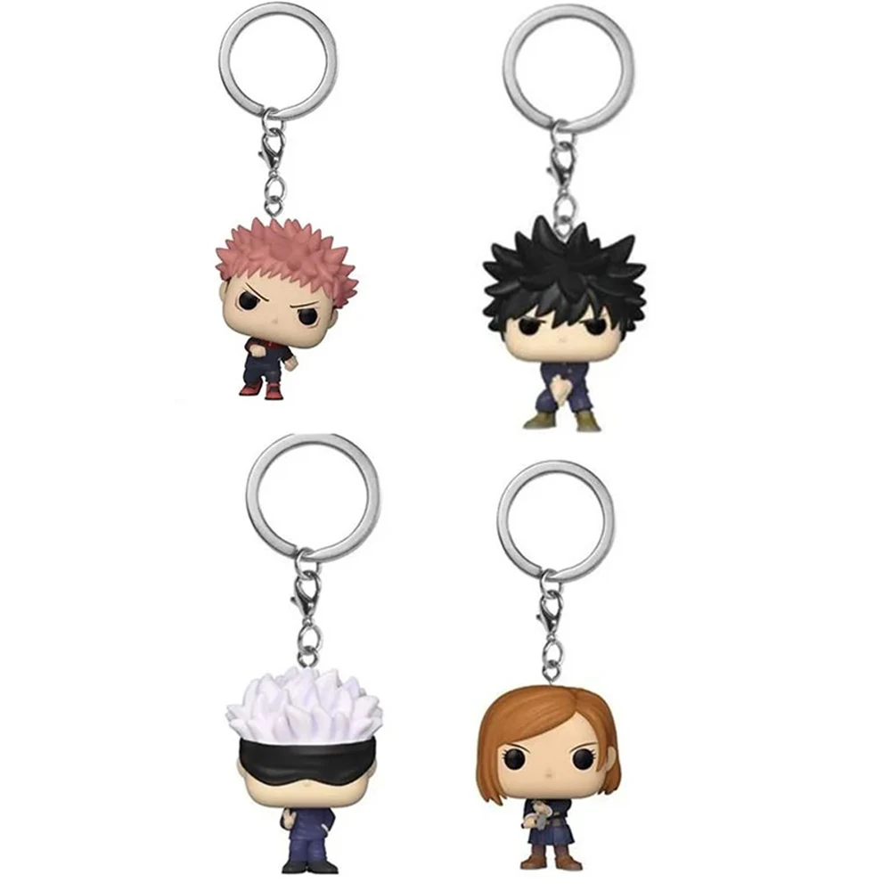 Bolsillo Anime japonés Satoru Gojo Megumi Fushiguro Yuji Nobara Kugisaki figura modelo llavero juguete Jujutsu Kaisen