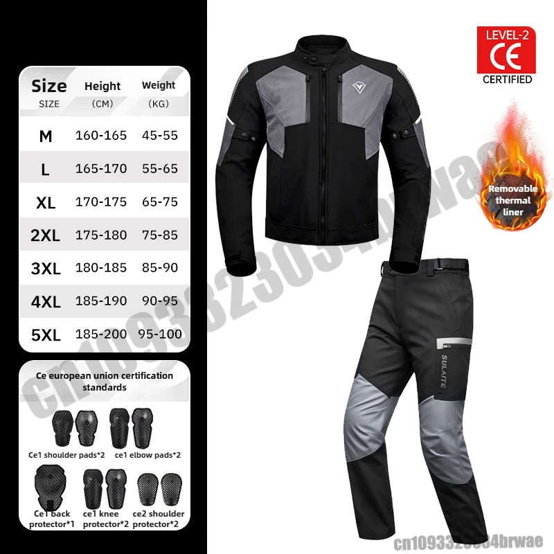 

Motorcycle Riding Suit Protective Gear Winter CE Grade Anti-drop Removable Liner Warm Waterproof Chaqueta Moto Hombre Invierno