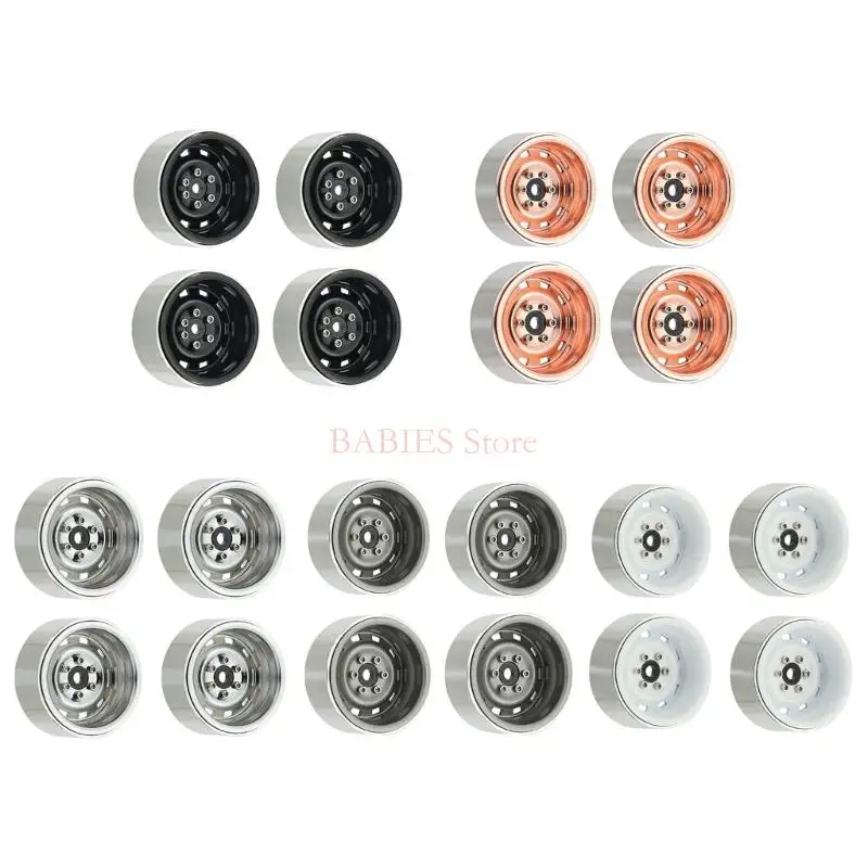 

Alloy Wheel Hub 1.9’’ Beadlock Wheel Rims Hubs Front Rear for 1/10 Remote Control Crawler Car Toy Upgrade Accessories