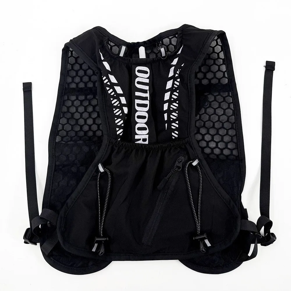 

WOOJACK Hydration Running Vest with 1.5L Water Bladder for Hiking Backpack, Reflective Safety Vest Lightweight Adjustable Black