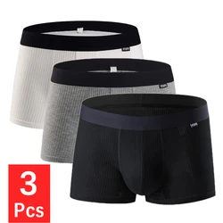 3PCS/lot Sexy Mens Underwear Modal Boxers Shorts Hombre Solid Panties Breathable Big Bulge Pouch Underpants Cuecas Calzoncillos