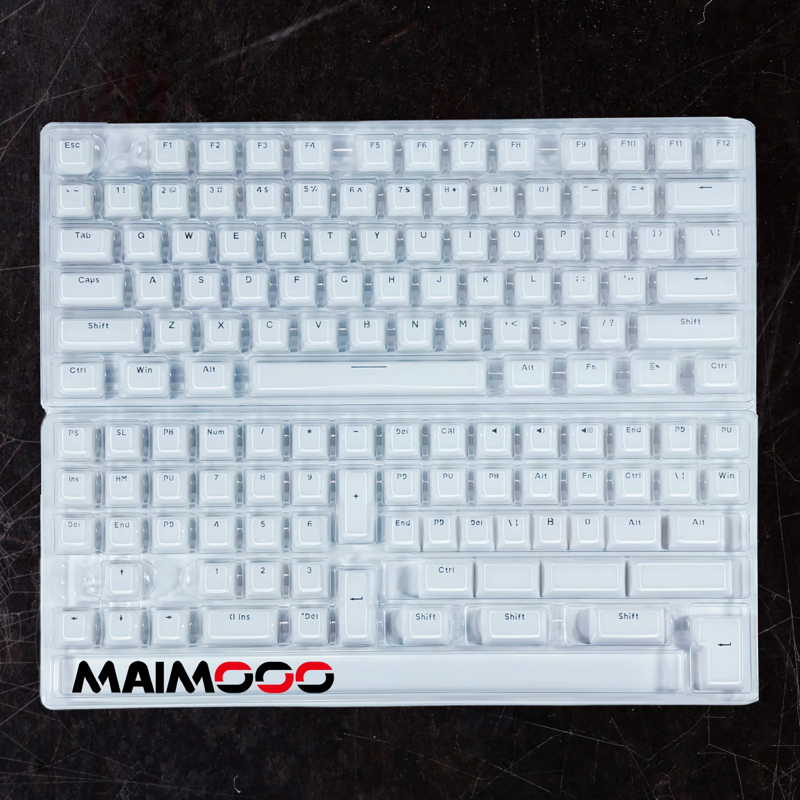 Teclas de gelatina con textura de cristal, teclas de teclado personalizadas translúcidas con carácter Oem, blanco, rosa, azul y morado, 136 teclas