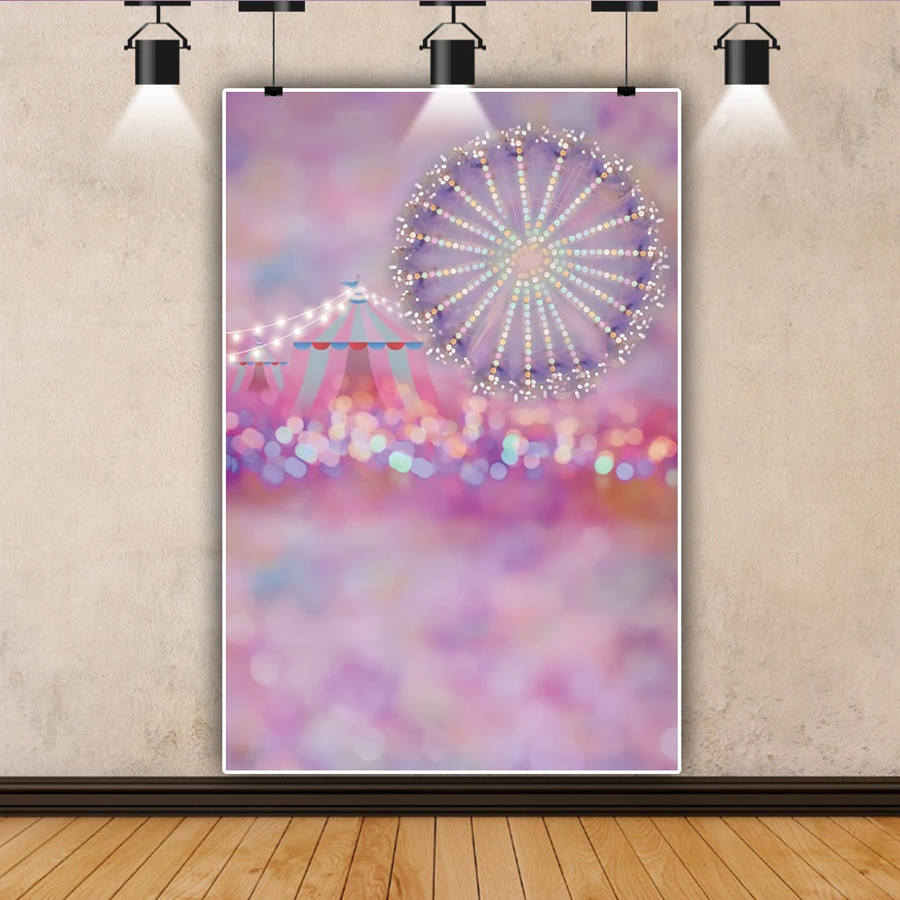 دُولابٌ دَوّار ورديّ لتصوير فوتوغرافي متدرج اللون منقطة خفيفة بوكيه بيبي بورتريه خلفية Photophone