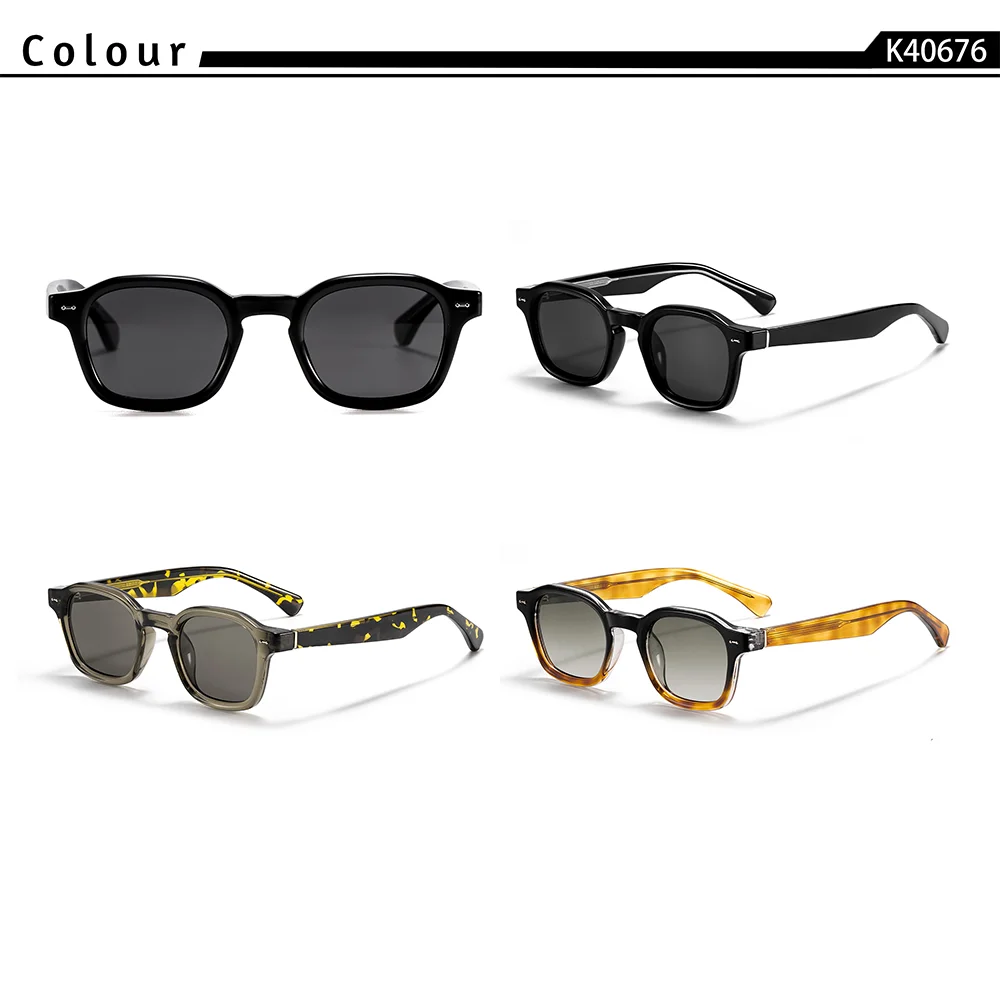 CATERSIDE جديد للجنسين ريترو فاسق نظارات الموضة إطار مربع حمض البروبيونيك دبوس الساق في الهواء الطلق الأساسية واقية من الشمس نظارات UV400