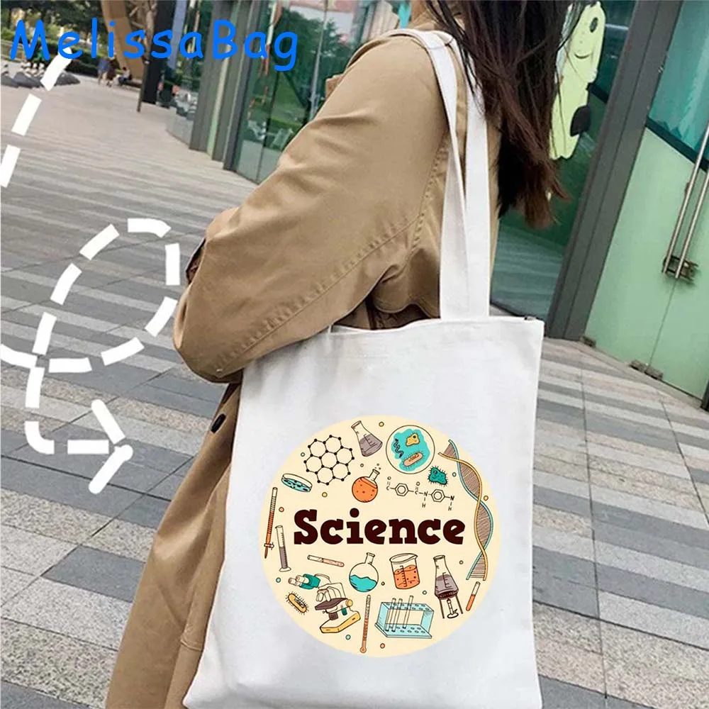 Cute Science Print Gift Biology Funny Aesthetic Medicine Anatomy Body Love Heart Canvas Shoulder Tote Bag Shopper Cotton Handbag