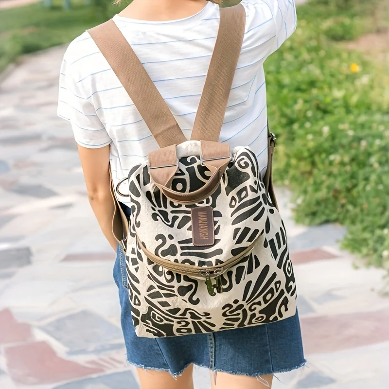 

1 шт., женский многофункциональный рюкзак большой емкости, спортивный рюкзак для путешествий на открытом воздухе, повседневная сумка через плечо с принтом граффити