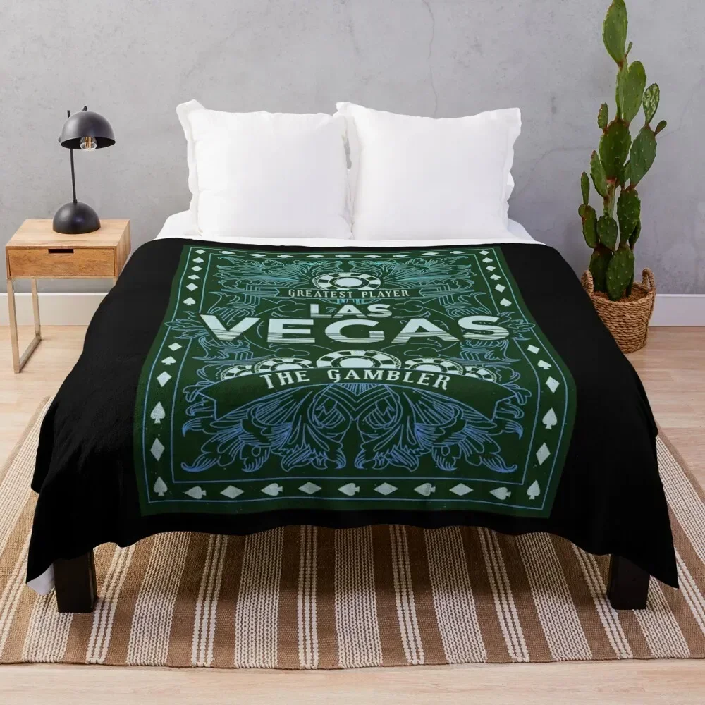 Las Vegas Gambler T-Shirt. Throw Blanket Loose Thins Blankets