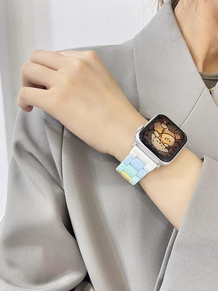 Ремешок Candy Rainbow подходит для Apple Watch Band 9/8/7 65SE42/38/44/40/45/49 мм, кольцо для умных часов iWatch, ультра сменный браслет