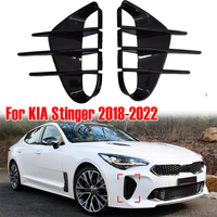 For KIA Stinger 2018-2023 Car Sticker Front Bumper Side Vent Spoiler Canard Covers Carbon Fiber Look Gloss Black Accessories ABS
