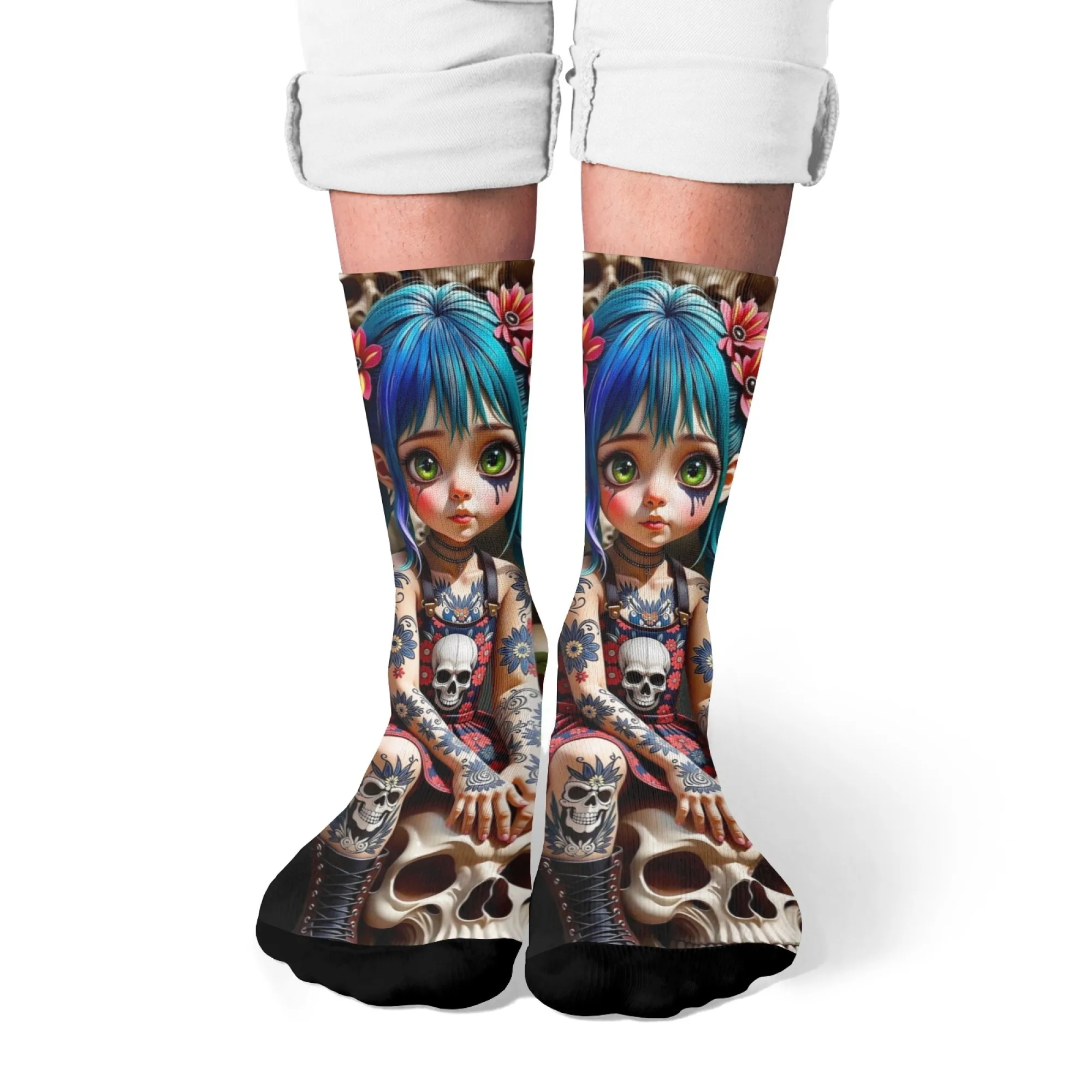 

Аниме Кукла Девушка Череп Хэллоуин Стиль Забавные Носки Harajuku Ретро Стиль Новинка Счастливый Хип-Хоп Трендовые Носки Унисекс Праздничный Подарок