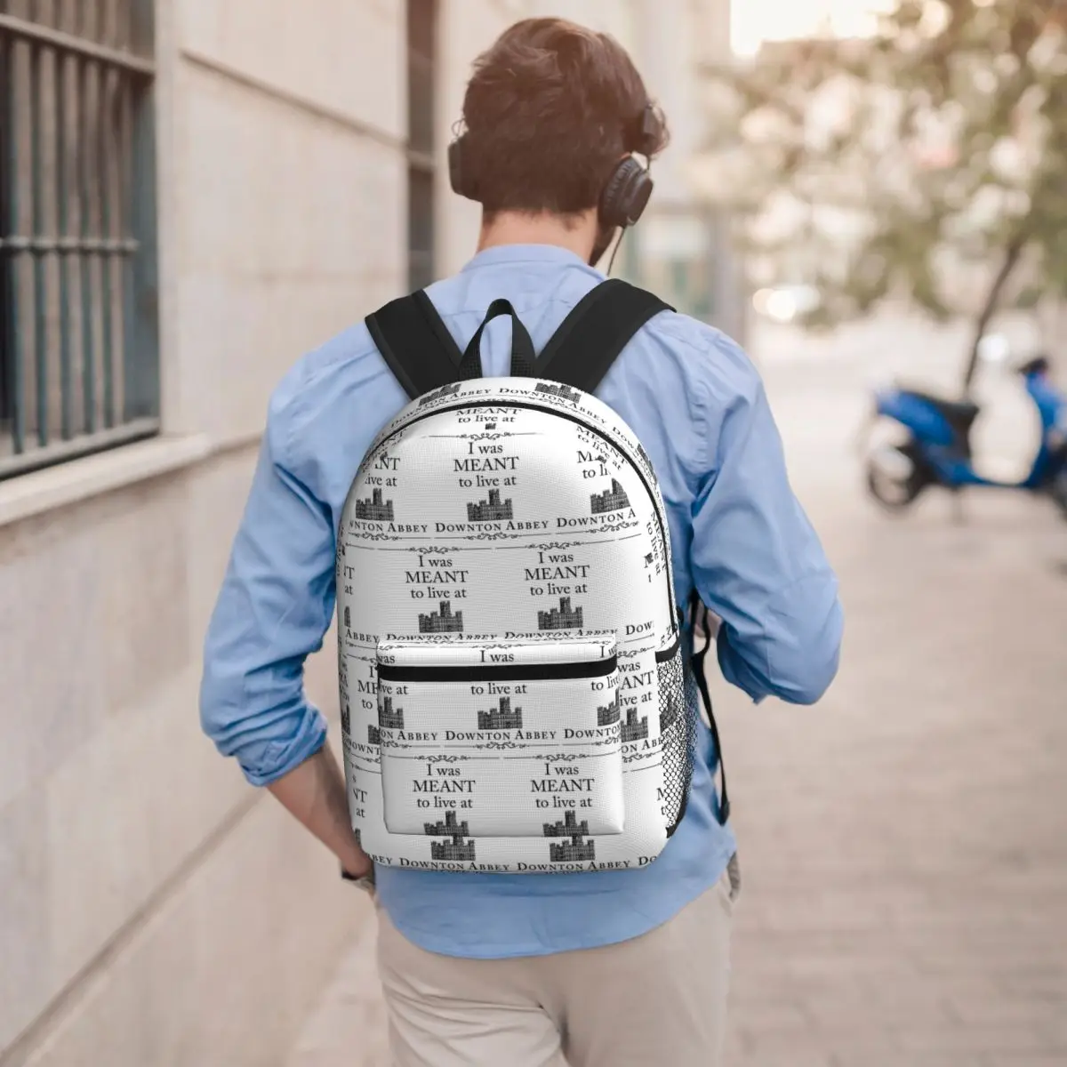 I Was Meant To Live At Downton Abbey Student Backpack School Bag Hiking Travel Daypack for Men Women Bookbag Shoulder Bags