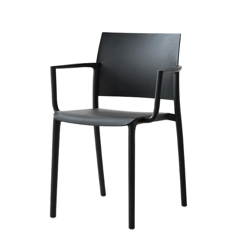 

Dining chair household backrest milk tea shop thickened plastic armrest simple casual negotiation chair