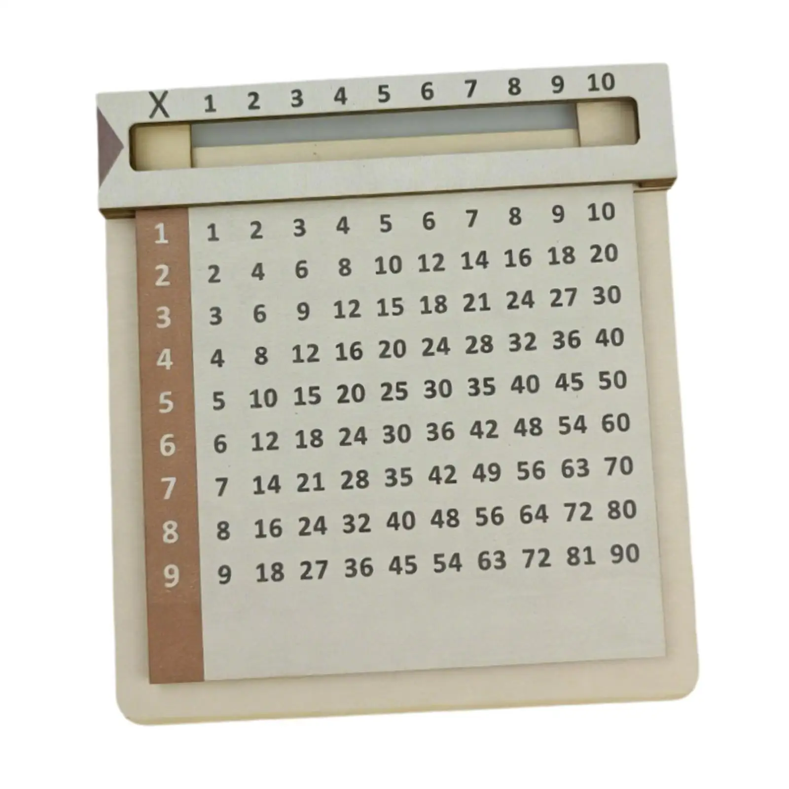 Wooden Slidable Multiplication Tables Learn Educational Toys Homeschooling Compact Portable Math Counting Board for 3+ Kids
