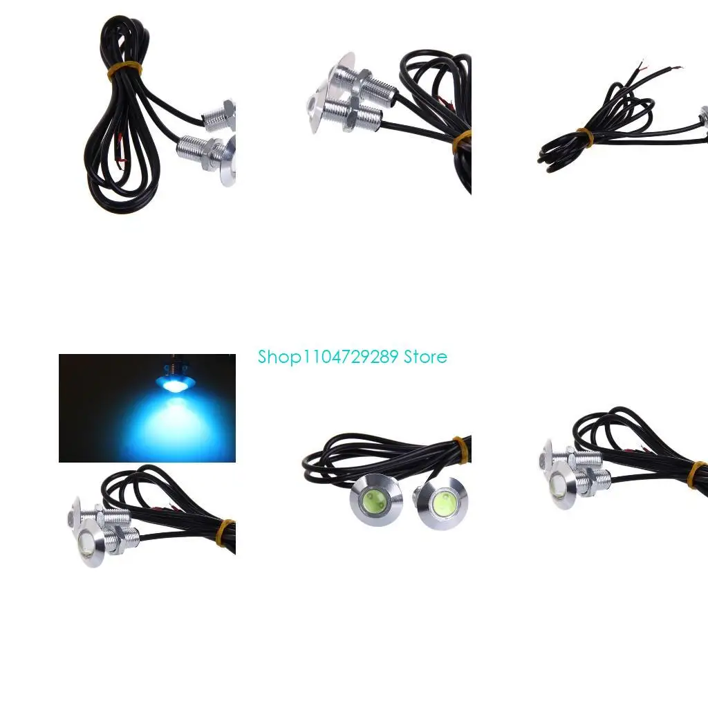 

D8KE 2Pcs/Set Motorbike Auxiliary Lights High Brightness Eye Flash Light Lamps