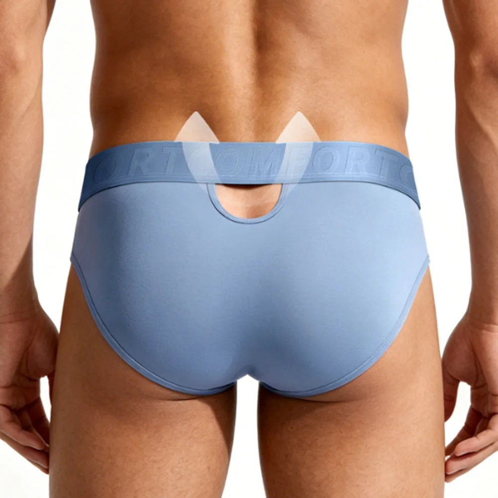 Basic Simple Comfortable Men Briefs Breathable Hollow U Pouch Lingerie Underwear All Seasons Casual Fitness Panties