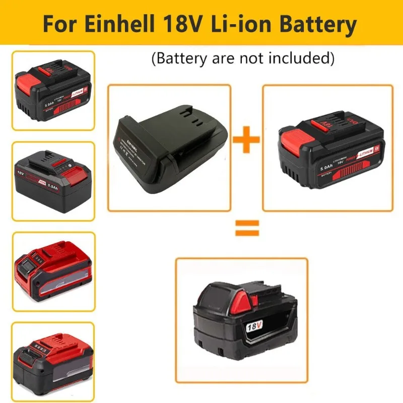 

EIN18MIL Battery Adapter for Einhell 18V Li-ion Battery Convert To for Milwaukee 18V Li-ion Battery for Milwaukee 18V Power Tool