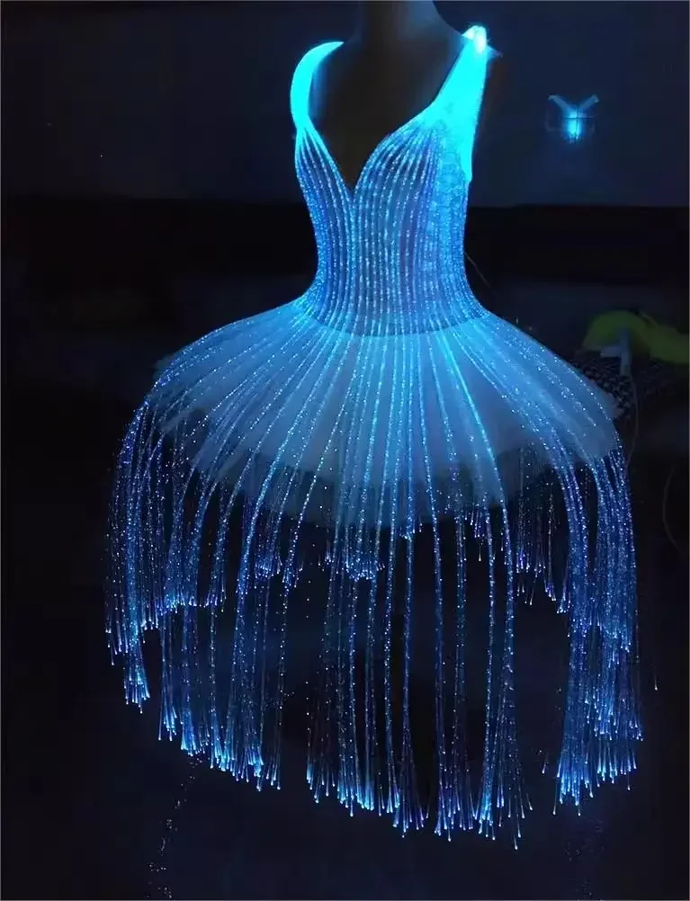 Color Change Remote Control DIY Customized Fiber Optic Ballet Costume Skirt Luminous Dress