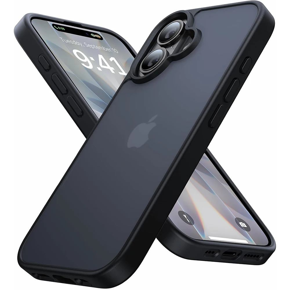 Funda Delgada Translúcida Mate Esmerilada para iPhone 17 E Air 17E 16E 16 Pro Max 15 Plus 14 13 12, Carcasa Militar Antigolpes