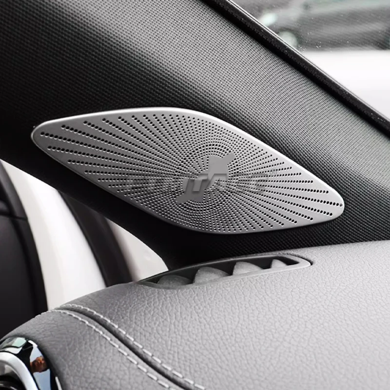 For Mercedes-Benz  A-Class W177 2019-2025 Silvery Steel A Pillar Speaker decorative sticker
