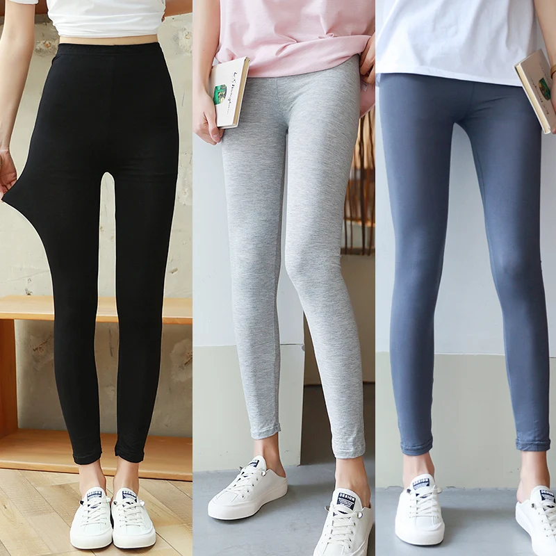 High Waist Modal plus Size Skinny Pants Thin Spring Summer Nine Points Slimming Trousers for Women Fashionable Outerwear