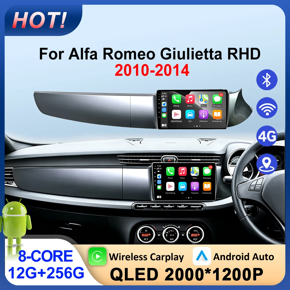 Car Radio Multimedia Player For Alfa Romeo Giulietta RHD 2010-2014 Wireless CarPlay Android 16 Auto Intelligent Systems Tools