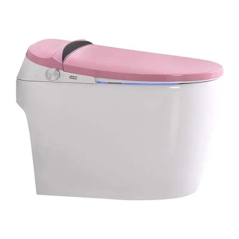 

Pink smart toilet tankless