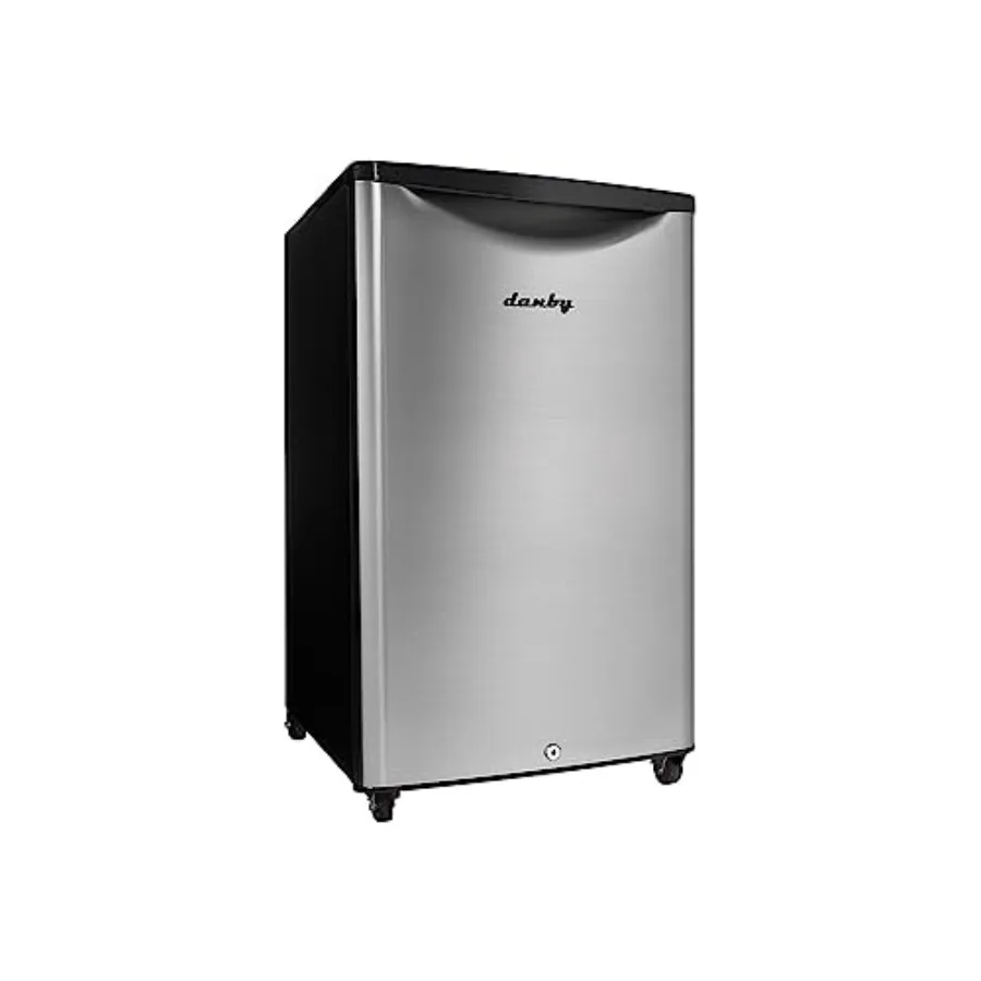 

Outdoor mini fridge 4.4 cu.ft.,IPX4-rated stainless-look all-refrigerator for patio/cabana/pool bar, E-Star rated, spotless ste
