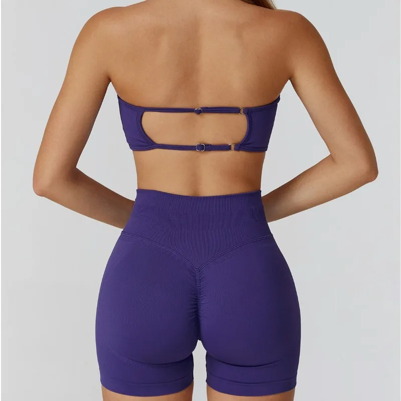 

Seamless Women's Yoga Bra Set with Beautiful Back and Hip Lifting Yoga Clothes Outdoor Sports Running Leisure and Fitness Set