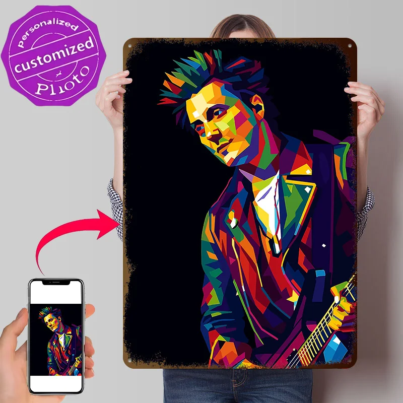 Synyster Gates Personalized 3D Textured Metal Poster Wall Art Vintage Tin Signs for Interior Decoration Living Room Decor Luxury
