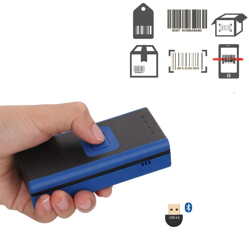 2.4G BT USB 3-In-1 2D Wireless WiFi Barcode Scanner CMOS Android mini pocket portable barcode reader handheld