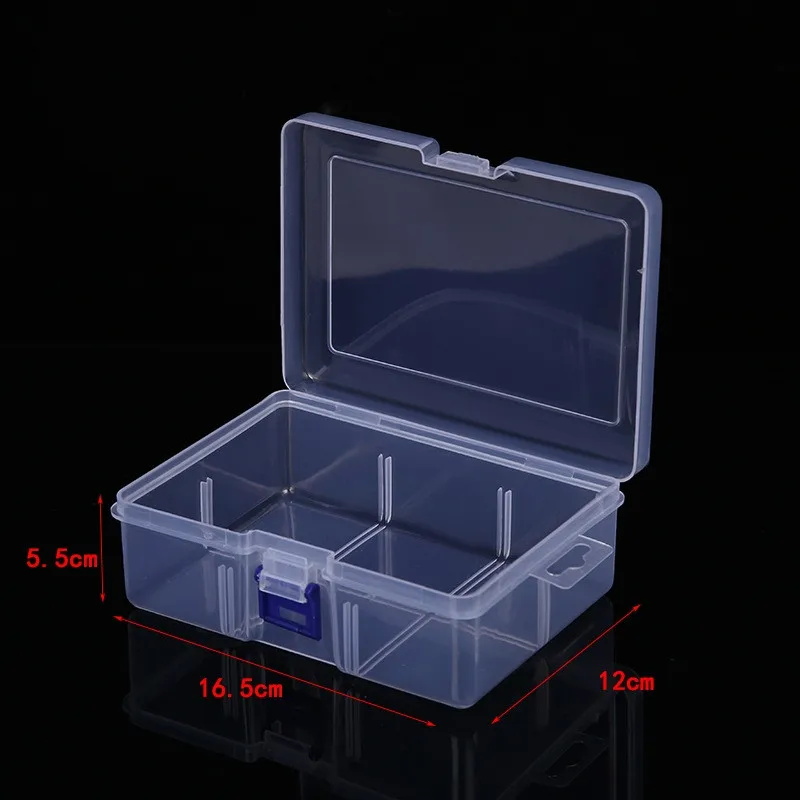 1pc Rectangular Plastic Collection Storage Box Transparent With Lid Cosmetics Container