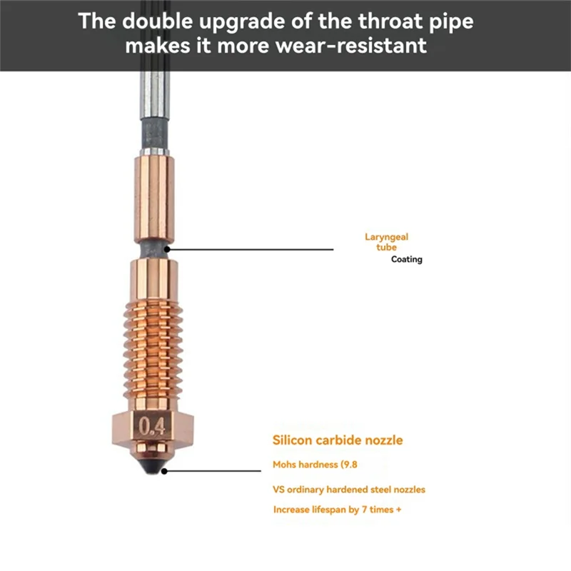 

Exquisite-Nozzle For Prusa MK4 3D Printer 0.4Mm Silicon Carbide Integrated Nozzle Throat High Wear Resistance With Endcoat Coati