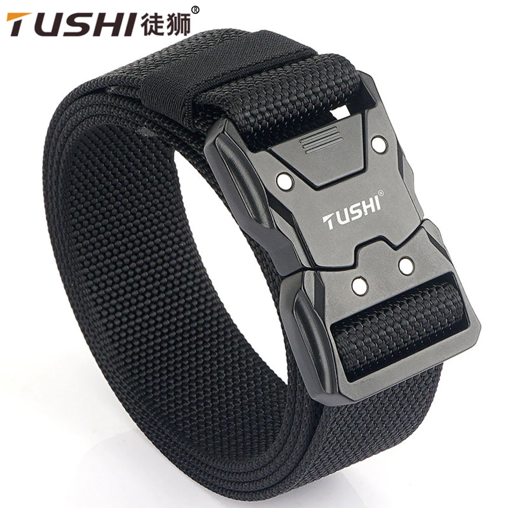 

TUSHI New Tactical Belt Buckle Quick Release Military Belt Casual Tooling Training Belt Men's Cowboy Outdoor Stretch Work Belt