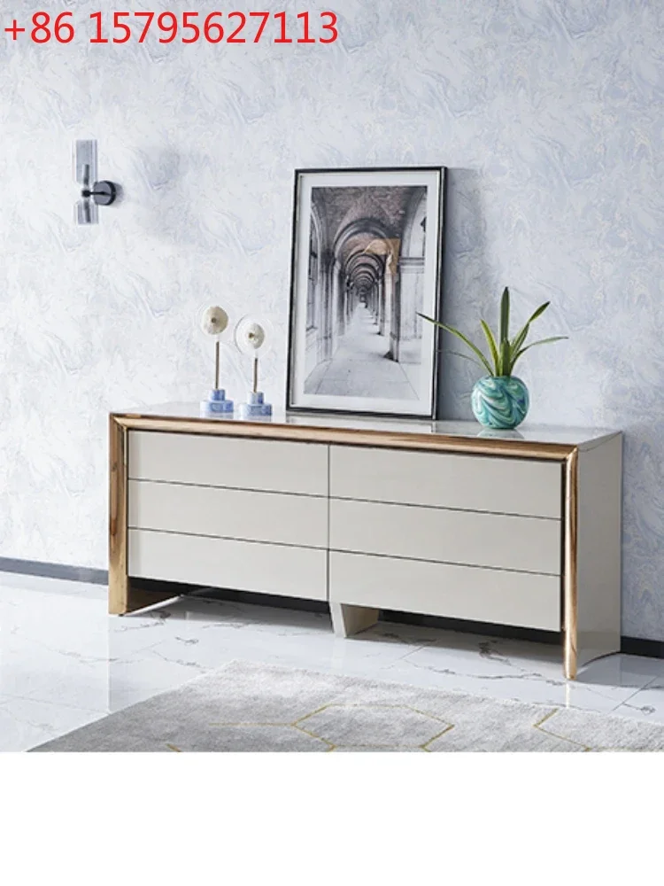 

xz1yj Итальянская тумба под телевизор класса люкс, высокий шкаф для хранения, комод из нержавеющей стали премиум-класса